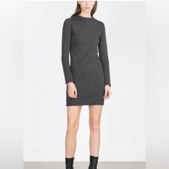 Zara Dresses & Skirts - ZARA Gray Fitted Dress - NWOT SIZE M